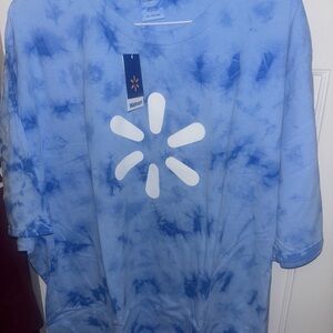 Unisex Port and Company Walmart Blue Tie-Dye Short Sleeve Tee